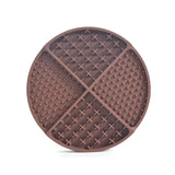Brown Circle Dog Lick Mat, anxiety reduction, silicone mat